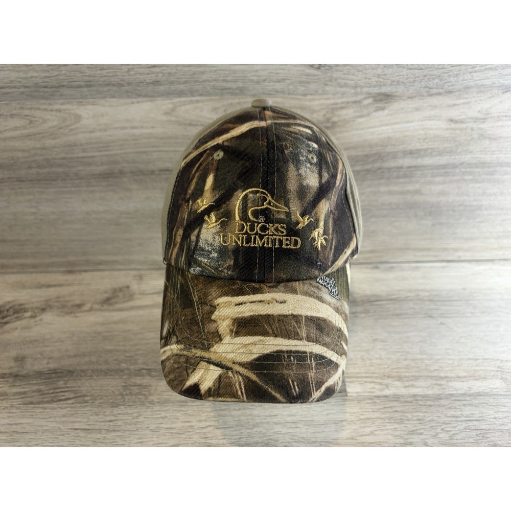 DUCKS‎ UNLIMITED Camo Cap Trucker Hat Strapback DU Leader Adjustable